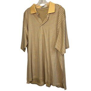 Fairway & Greene Flint Hills Resources Yellow Striped Mens Golf Polo Large